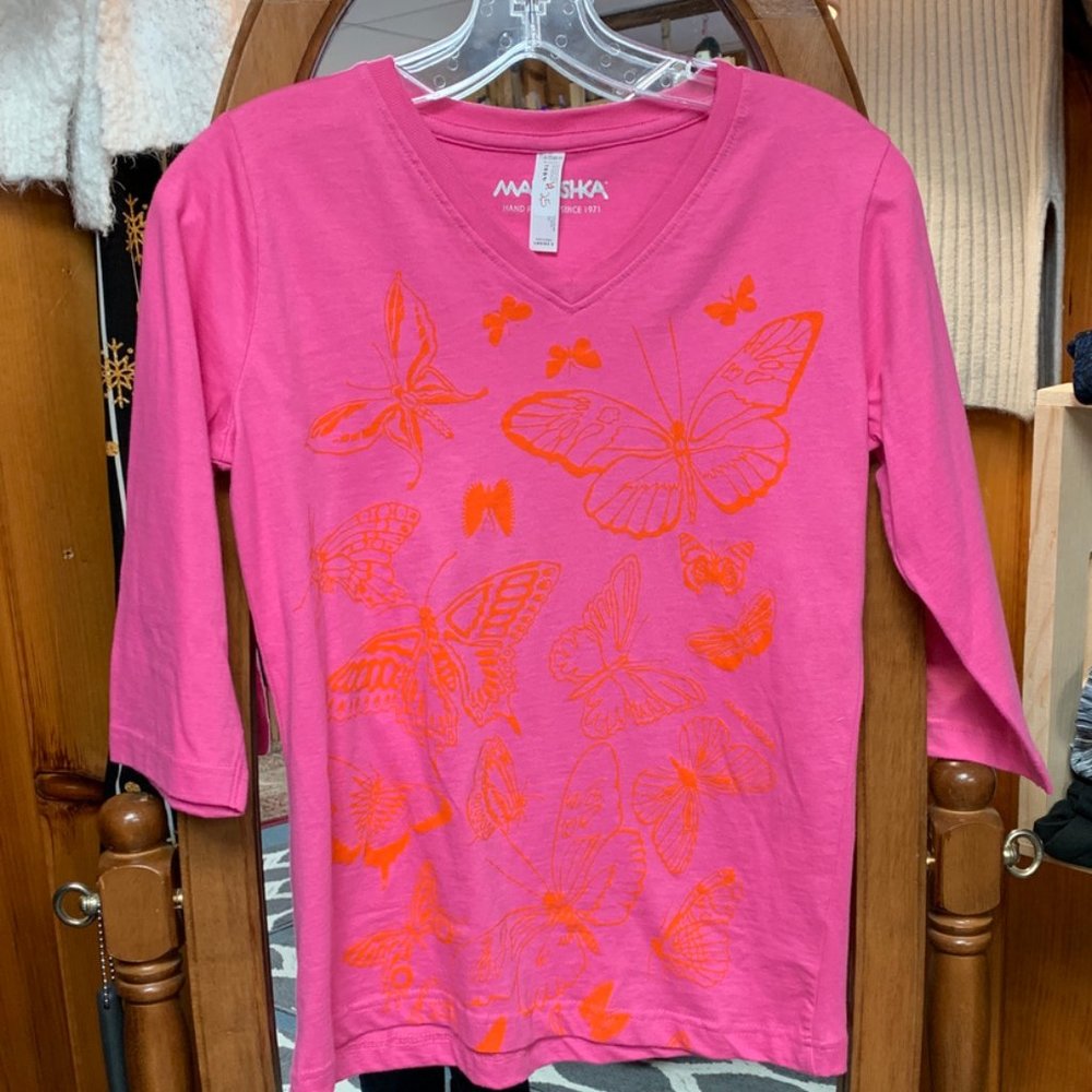 V-Neck 3/4 Length Sleeve Top